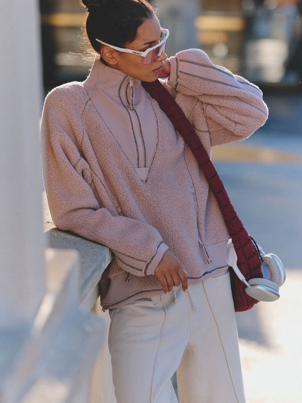 Free People Ready Set Rib Fleece Pullover